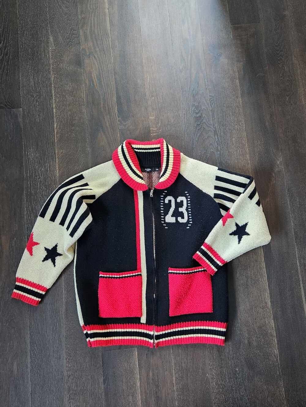 Jaded London Team 23 Knittef Zip Through Sweater